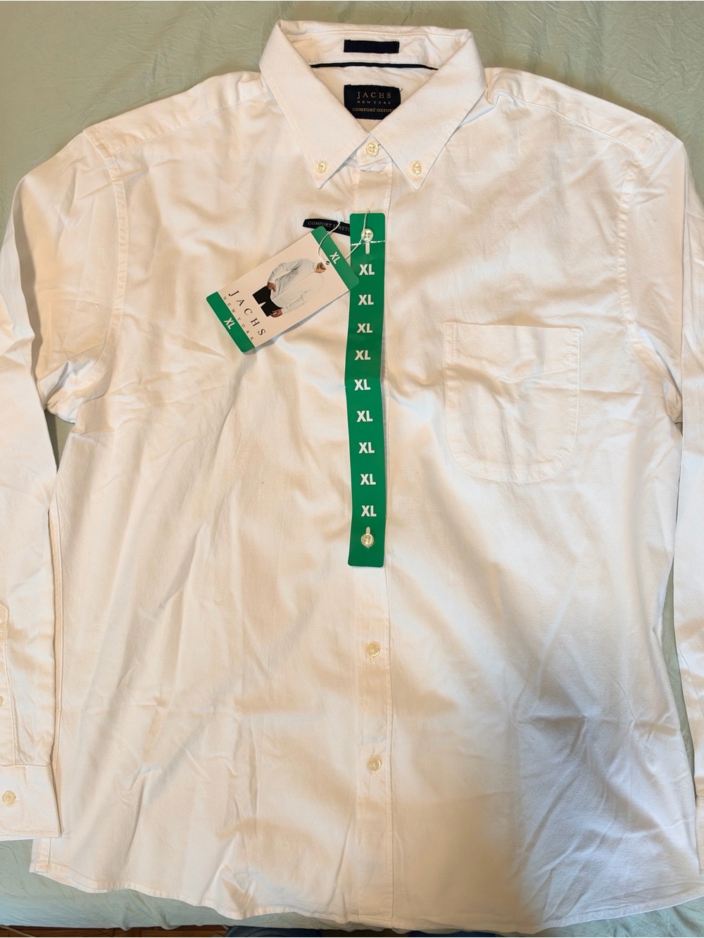 Jachs White Button-Down Dress Shirt with Chest Pocket